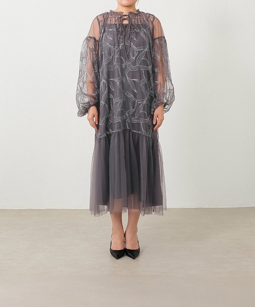 セール】リボン キャミワンピース 2点セット フェミニン