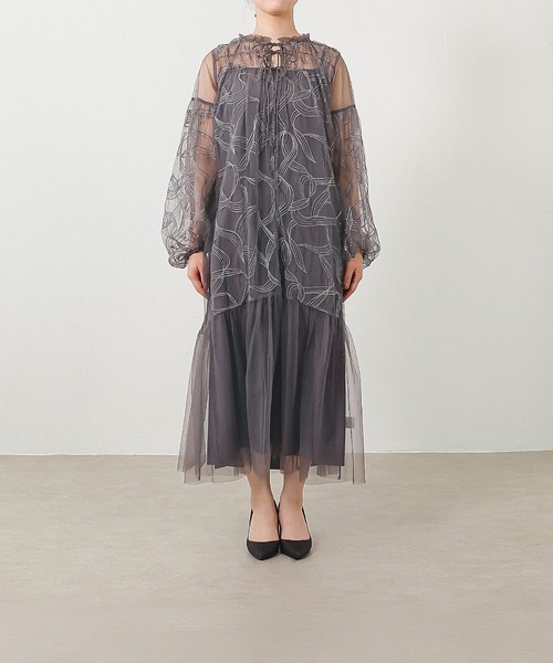 リボンキャミワンピース 2点セットパーティー ドレス 結婚式お呼ばれオケージョン リボン キャミワンピース 2点セット フェミニン パーティー