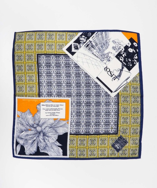 KBF(ケイビーエフ)の「フラワープリントビッグスカーフ(バンダナ/スカーフ・レディース・ブラウン系その他/イエロー系その他・ONE)」の4枚目の写真