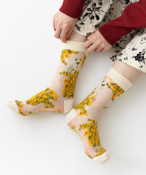 セール】シースルーソックス ネコ柄 アートデザイン アソート