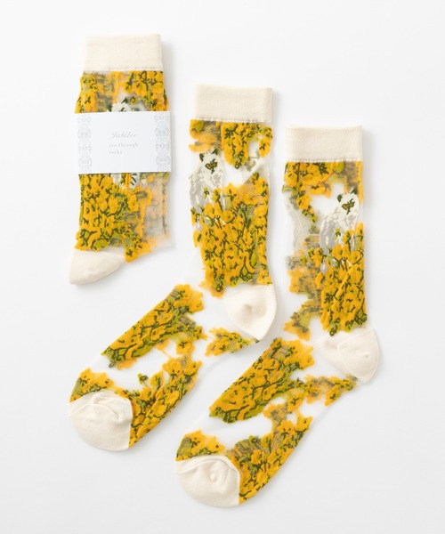 セール】シースルーソックス ネコ柄 アートデザイン アソート