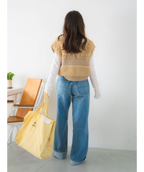 Ungrid(アングリッド)の「ビッグトートバッグ(トートバッグ・レディース・イエロー/ベージュ・FREE)」の13枚目の写真