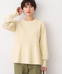 【洗える】ペプラムニット