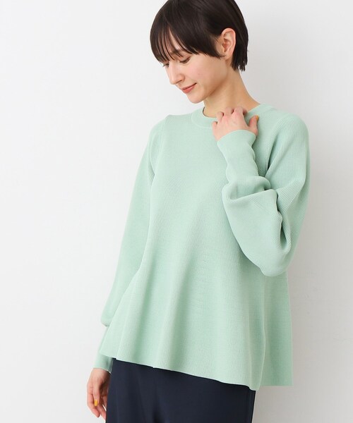 Dessin(デッサン)の「【洗える】ペプラムニット(ニット/セーター・レディース・チャコールグレー/ライトベージュ/ライトグリーン・02)」の8枚目の写真