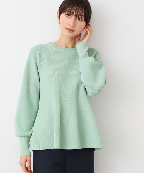 Dessin(デッサン)の「【洗える】ペプラムニット(ニット/セーター・レディース・チャコールグレー/ライトベージュ/ライトグリーン・02)」の9枚目の写真