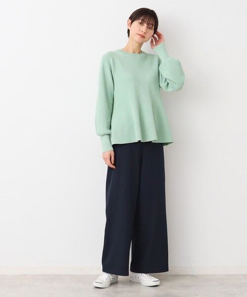 Dessin(デッサン)の「【洗える】ペプラムニット(ニット/セーター・レディース・チャコールグレー/ライトベージュ/ライトグリーン・02)」の10枚目の写真