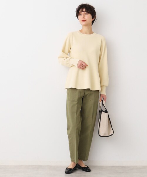 Dessin(デッサン)の「【洗える】ペプラムニット(ニット/セーター・レディース・チャコールグレー/ライトベージュ/ライトグリーン・02)」の13枚目の写真