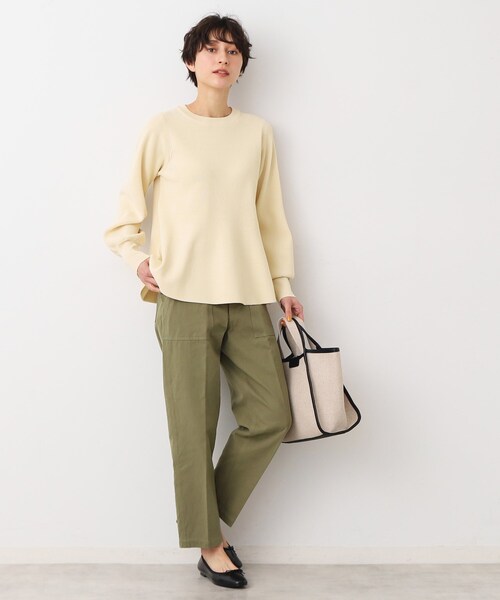 Dessin(デッサン)の「【洗える】ペプラムニット(ニット/セーター・レディース・チャコールグレー/ライトベージュ/ライトグリーン・02)」の14枚目の写真