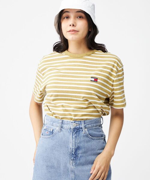 tommy jeans（トミー ジーンズ）の「レギュラーブルトンストライプTシャツ（Tシャツ/カットソー・メンズ・マルチ/ブルー・MEDIUM/LARGE/X-LARGE/SMALL）」の4枚目の写真