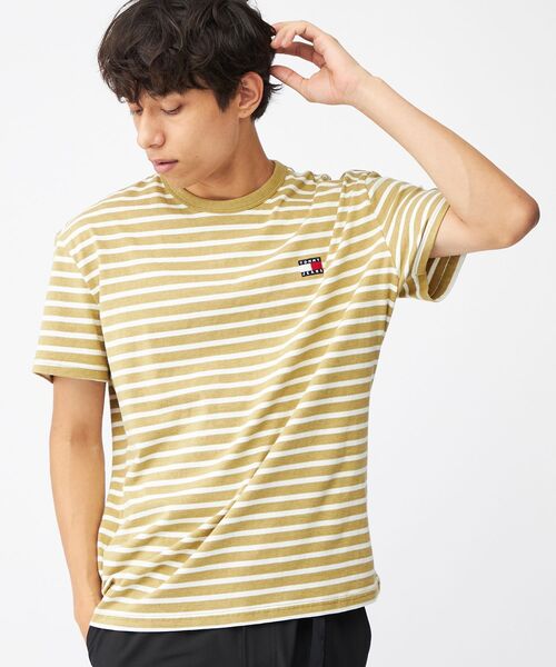 tommy jeans（トミー ジーンズ）の「レギュラーブルトンストライプTシャツ（Tシャツ/カットソー・メンズ・マルチ/ブルー・MEDIUM/LARGE/X-LARGE/SMALL）」の9枚目の写真