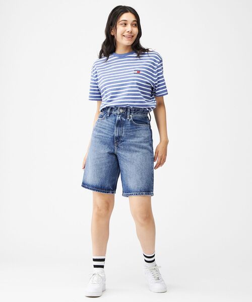 tommy jeans（トミー ジーンズ）の「レギュラーブルトンストライプTシャツ（Tシャツ/カットソー・メンズ・マルチ/ブルー・MEDIUM/LARGE/X-LARGE/SMALL）」の11枚目の写真
