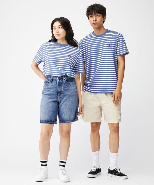 tommy jeans（トミー ジーンズ）の「レギュラーブルトンストライプTシャツ（Tシャツ/カットソー・メンズ・マルチ/ブルー・MEDIUM/LARGE/X-LARGE/SMALL）」の13枚目の写真
