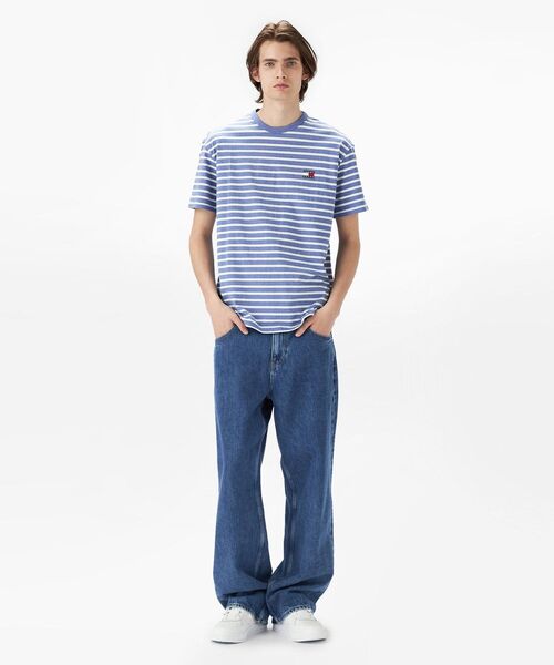 tommy jeans（トミー ジーンズ）の「レギュラーブルトンストライプTシャツ（Tシャツ/カットソー・メンズ・マルチ/ブルー・MEDIUM/LARGE/X-LARGE/SMALL）」の21枚目の写真