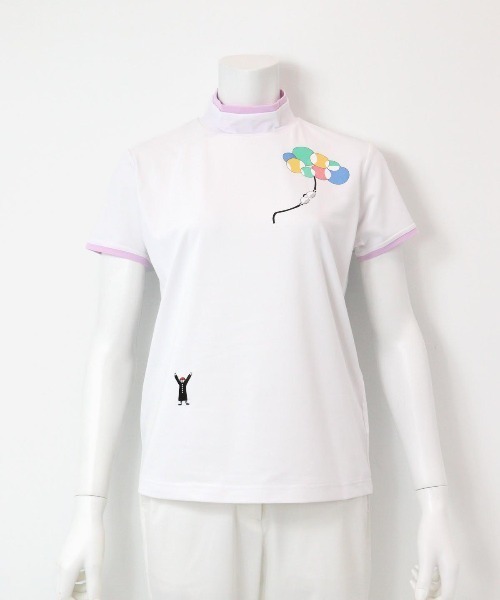 Picone CLUB(ピッコーネクラブ)の「UV速乾プリントプルオーバー(Tシャツ/カットソー・レディース・ベージュ/ネイビー/ピンク/ホワイト・S/M/L)」の1枚目の写真