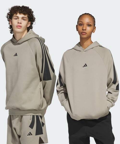 adidas Originals（アディダスオリジナルス）の「アディダス バスケットボール スペーサーパーカー（ジェンダーニュートラル）/ アディダスオリジナルス adidas Originals（パーカー・メンズ・ベージュ/ブラウン系その他・LARGE/MEDIUM/SMALL/X-SMALL/XX-LARGE/3XL/X-LARGE）」の2枚目の写真
