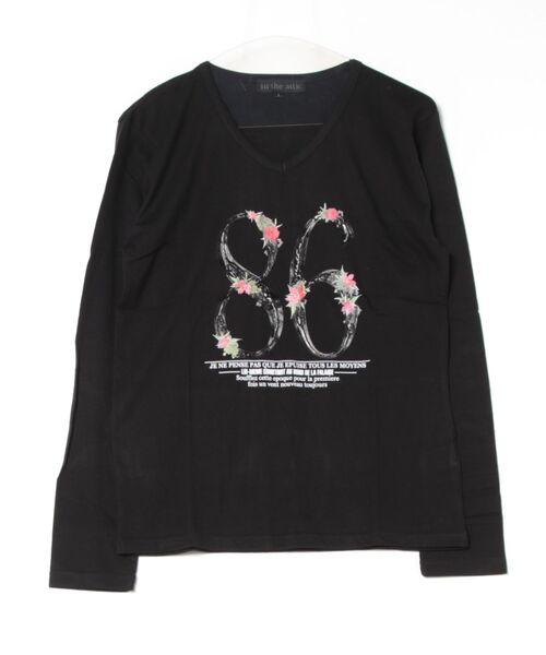 in the attic(インジアティック)の「《in the attic》Vネック/86/LS-T(Tシャツ/カットソー・メンズ・ブラック/ホワイト・X-LARGE/LARGE)」の1枚目の写真