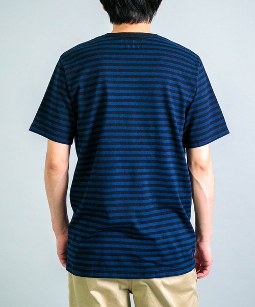 OMNIGOD（オムニゴッド）の「[OMNIGOD mens / オムニゴッド] ALEX MILL×OMNIGOD 天竺ボーダー(インディゴ染め) Tシャツ（Tシャツ/カットソー・メンズ・ブルー系その他・L/S/M）」の4枚目の写真
