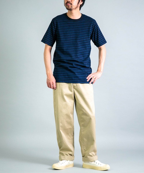 OMNIGOD（オムニゴッド）の「[OMNIGOD mens / オムニゴッド] ALEX MILL×OMNIGOD 天竺ボーダー(インディゴ染め) Tシャツ（Tシャツ/カットソー・メンズ・ブルー系その他・L/S/M）」の9枚目の写真