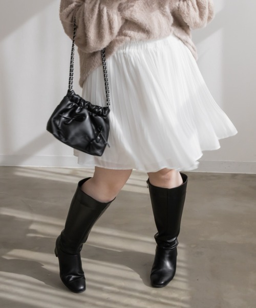 CLETTE(クレット)の「マイクロプリーツミニスカート(スカート・レディース・ブラック/オフホワイト・LL/4L/3L)」の5枚目の写真