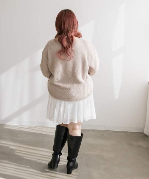 CLETTE(クレット)の「マイクロプリーツミニスカート(スカート・レディース・ブラック/オフホワイト・LL/4L/3L)」の7枚目の写真