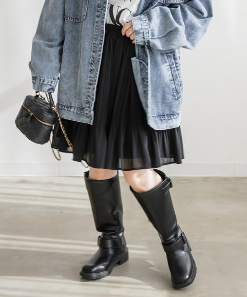 CLETTE(クレット)の「マイクロプリーツミニスカート(スカート・レディース・ブラック/オフホワイト・LL/4L/3L)」の17枚目の写真