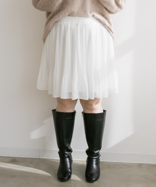 CLETTE(クレット)の「マイクロプリーツミニスカート(スカート・レディース・ブラック/オフホワイト・LL/4L/3L)」の13枚目の写真