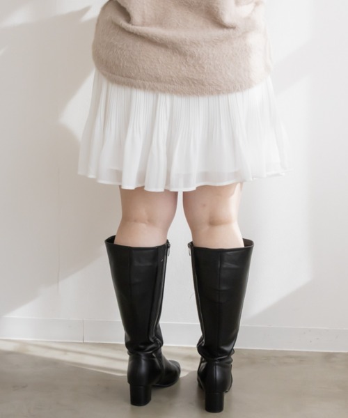 CLETTE(クレット)の「マイクロプリーツミニスカート(スカート・レディース・ブラック/オフホワイト・LL/4L/3L)」の11枚目の写真