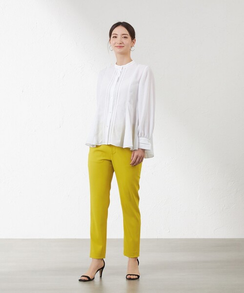 amaca（アマカ）の「【WEB店舗限定】リリーワルツテーパードパンツ（その他パンツ・レディース・イエロー系その他3/ブルー・38/40）」の4枚目の写真