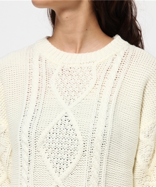 SLY（スライ）の「COMBI CABLE LG OP（ワンピース・レディース・オフホワイト/ネイビー/ブラウン・2/1）」の8枚目の写真