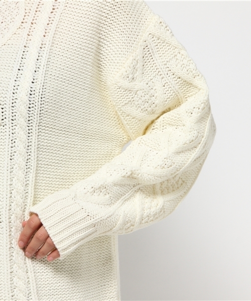 SLY（スライ）の「COMBI CABLE LG OP（ワンピース・レディース・オフホワイト/ネイビー/ブラウン・2/1）」の9枚目の写真