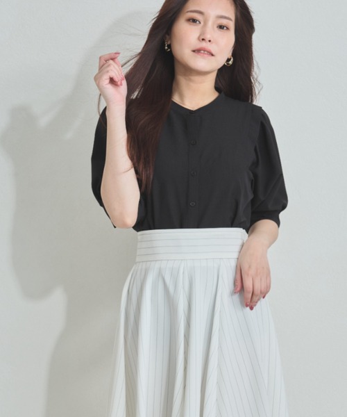 MISCH MASCH（ミッシュマッシュ）の「ZOZO限定 パフスリーブブラウス（シャツ/ブラウス・レディース・ブラック/ラベンダー/ホワイト・ﾌﾘ-）」の6枚目の写真