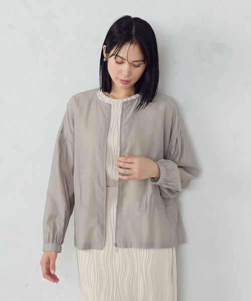COMME CA ISM(コムサイズム)の「シアーブルゾン(ブルゾン・レディース・ブラック/カーキ/ブルー・MEDIUM/LARGE)」の18枚目の写真