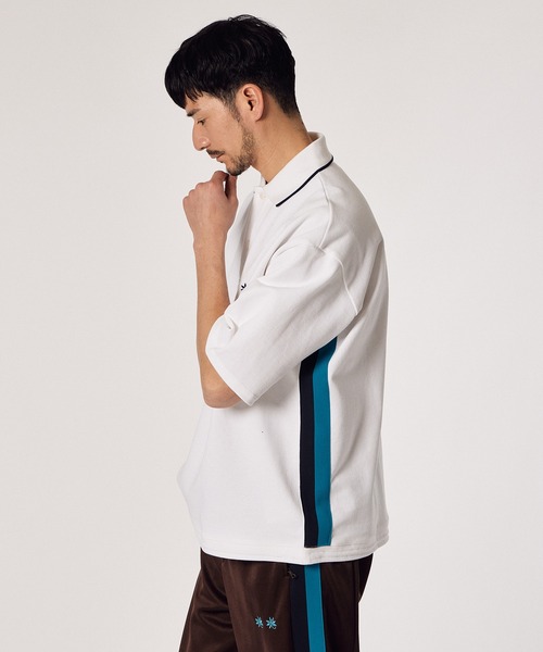 LANVIN en Bleu（ランバンオンブルー）の「【LANVIN en Bleu ESSENTIAL】TRACY / ヘビーピケ 襟ライン ポロシャツ（ポロシャツ・メンズ・ホワイト/ネイビー・SMALL/LARGE/X-LARGE/XX-LARGE/MEDIUM）」の5枚目の写真