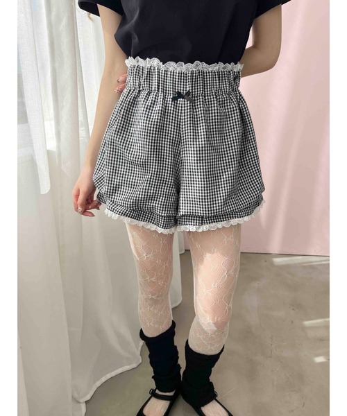 PLEATS PLEASE ストライプ バルーンショートパンツ FOREVER21 パンツ 「2025SS」ラインバルーンショートパンツ