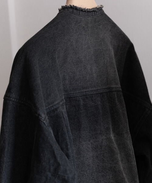RUUBON（ルーボン）の「【RUUBON】no collar fringe denim