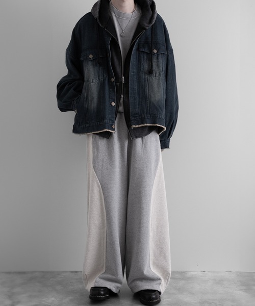 【courreges】　デニム　ジャケット　フリンジ　ノーカラー courreges】 デニム ジャケット フリンジ ノーカラー courreges