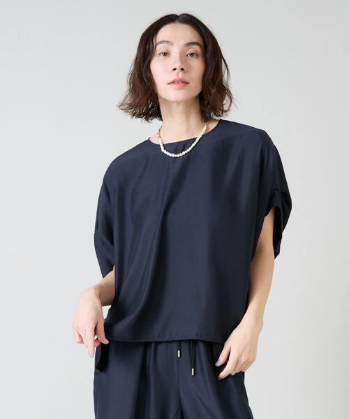 Liesse（リエス）の「ワイドシルエットブラウス（シャツ/ブラウス・レディース・ホワイト/グリーン/ネイビー・FREE）」の3枚目の写真