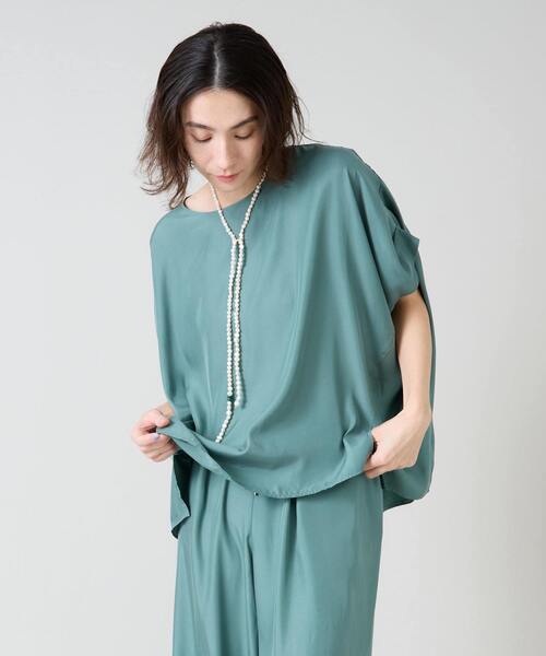 Liesse（リエス）の「ワイドシルエットブラウス（シャツ/ブラウス・レディース・ホワイト/グリーン/ネイビー・FREE）」の2枚目の写真