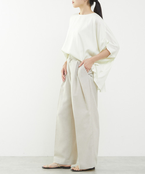 Liesse（リエス）の「ワイドシルエットブラウス（シャツ/ブラウス・レディース・ホワイト/グリーン/ネイビー・FREE）」の15枚目の写真