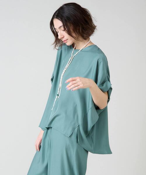 Liesse（リエス）の「ワイドシルエットブラウス（シャツ/ブラウス・レディース・ホワイト/グリーン/ネイビー・FREE）」の18枚目の写真