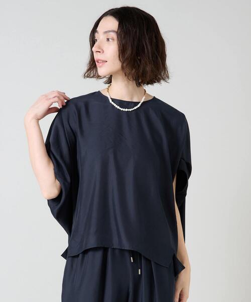 Liesse（リエス）の「ワイドシルエットブラウス（シャツ/ブラウス・レディース・ホワイト/グリーン/ネイビー・FREE）」の4枚目の写真