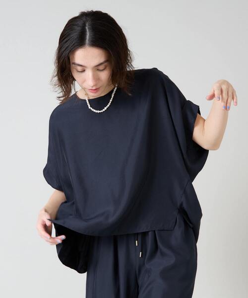 Liesse（リエス）の「ワイドシルエットブラウス（シャツ/ブラウス・レディース・ホワイト/グリーン/ネイビー・FREE）」の5枚目の写真