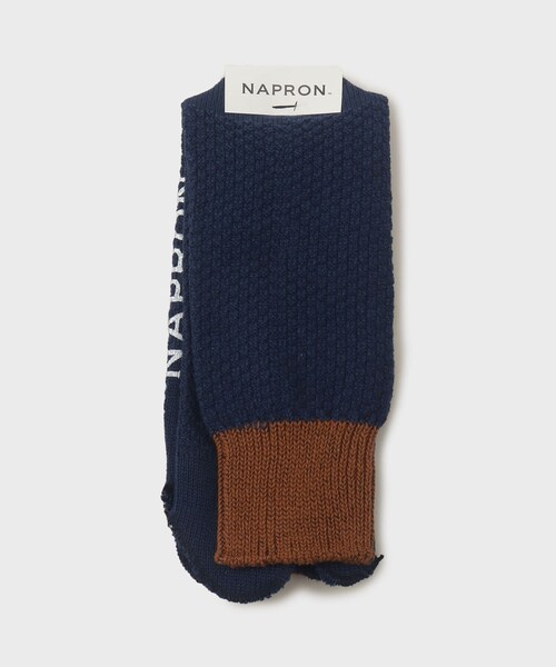 napron(ナプロン)の「【NAPRON】 2TONE TABI SOX(ソックス/靴下・メンズ・アイボリー/レッド系1/マスタード/ネイビー・00)」の3枚目の写真