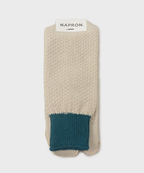 napron(ナプロン)の「【NAPRON】 2TONE TABI SOX(ソックス/靴下・メンズ・アイボリー/レッド系1/マスタード/ネイビー・00)」の2枚目の写真