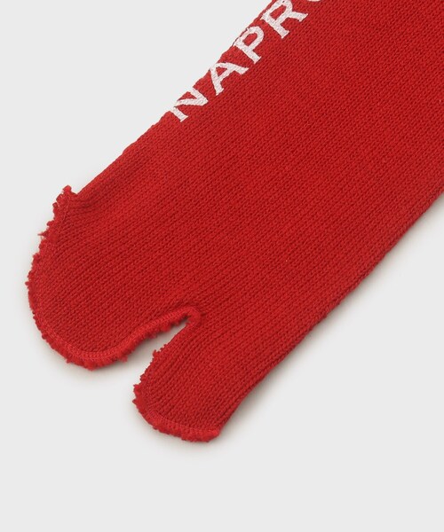 napron(ナプロン)の「【NAPRON】 2TONE TABI SOX(ソックス/靴下・メンズ・アイボリー/レッド系1/マスタード/ネイビー・00)」の8枚目の写真
