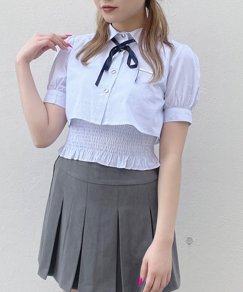 one way（ワンウェイ）の「リボン付きレイヤードブラウス（シャツ/ブラウス・レディース・ブラック系その他/ブルー系その他/ホワイト/ホワイト系その他・FREE）」の13枚目の写真