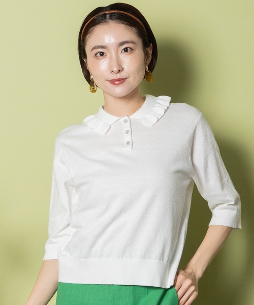ニット セーター フリル袖ポロニット レディース ◇フリル袖ポロニット（ニット/セーター）｜JILL by JILL STUART