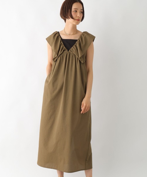 LEPSIM（レプシィム）の「2WAYフリルジャンパースカート　323031（ジャンパースカート・レディース・ブラック/ブラウン/チャコールグレー・FREE）」の3枚目の写真