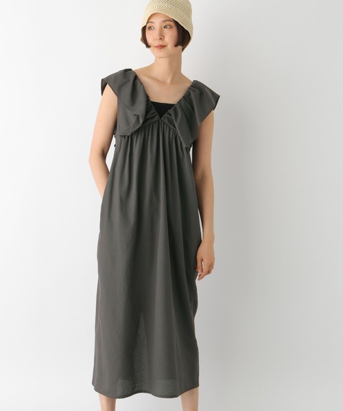 LEPSIM（レプシィム）の「2WAYフリルジャンパースカート　323031（ジャンパースカート・レディース・ブラック/ブラウン/チャコールグレー・FREE）」の2枚目の写真