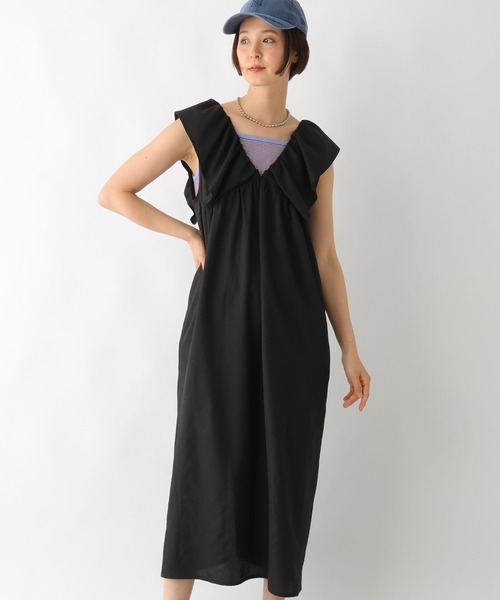 LEPSIM（レプシィム）の「2WAYフリルジャンパースカート　323031（ジャンパースカート・レディース・ブラック/ブラウン/チャコールグレー・FREE）」の10枚目の写真